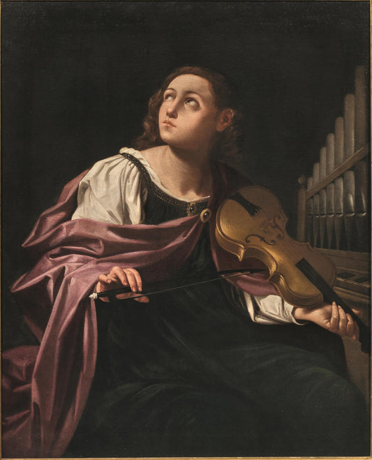 St. Cecilia, vintage artwork by Lorenzo Pasinelli, 12x8" (A4) Poster