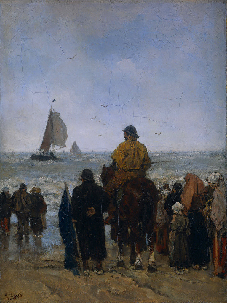 Arrival of the Fishers' Boats, vintage artwork by Jacob Maris, 12x8" (A4) Poster