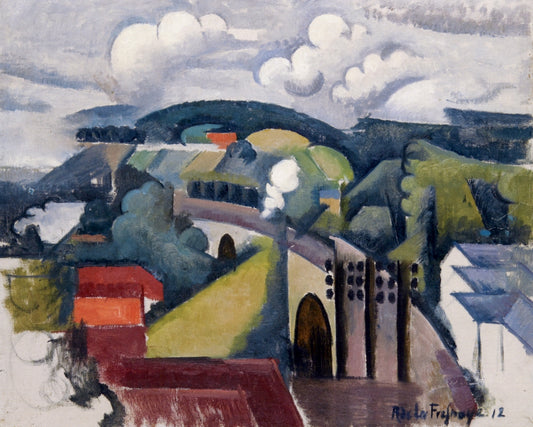 Landscape at Meulan, vintage artwork by Roger de la Fresnaye, 12x8" (A4) Poster