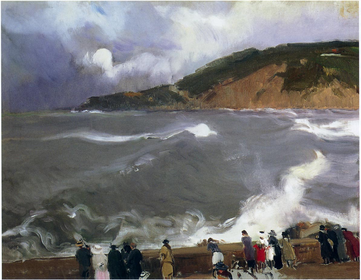 The Breakwater of San Sebastian by Joaquin Sorolla y Bastida,A3(16x12")Poster