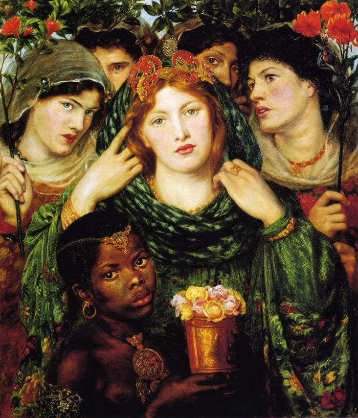 The Beloved, vintage artwork by Dante Gabriel Rossetti, 12x8