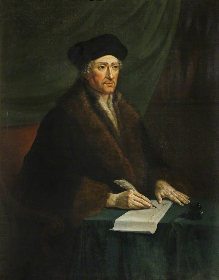 Erasmus, President of Queens' College, vintage artwork by Thomas Hudson, 12x8" (A4) Poster