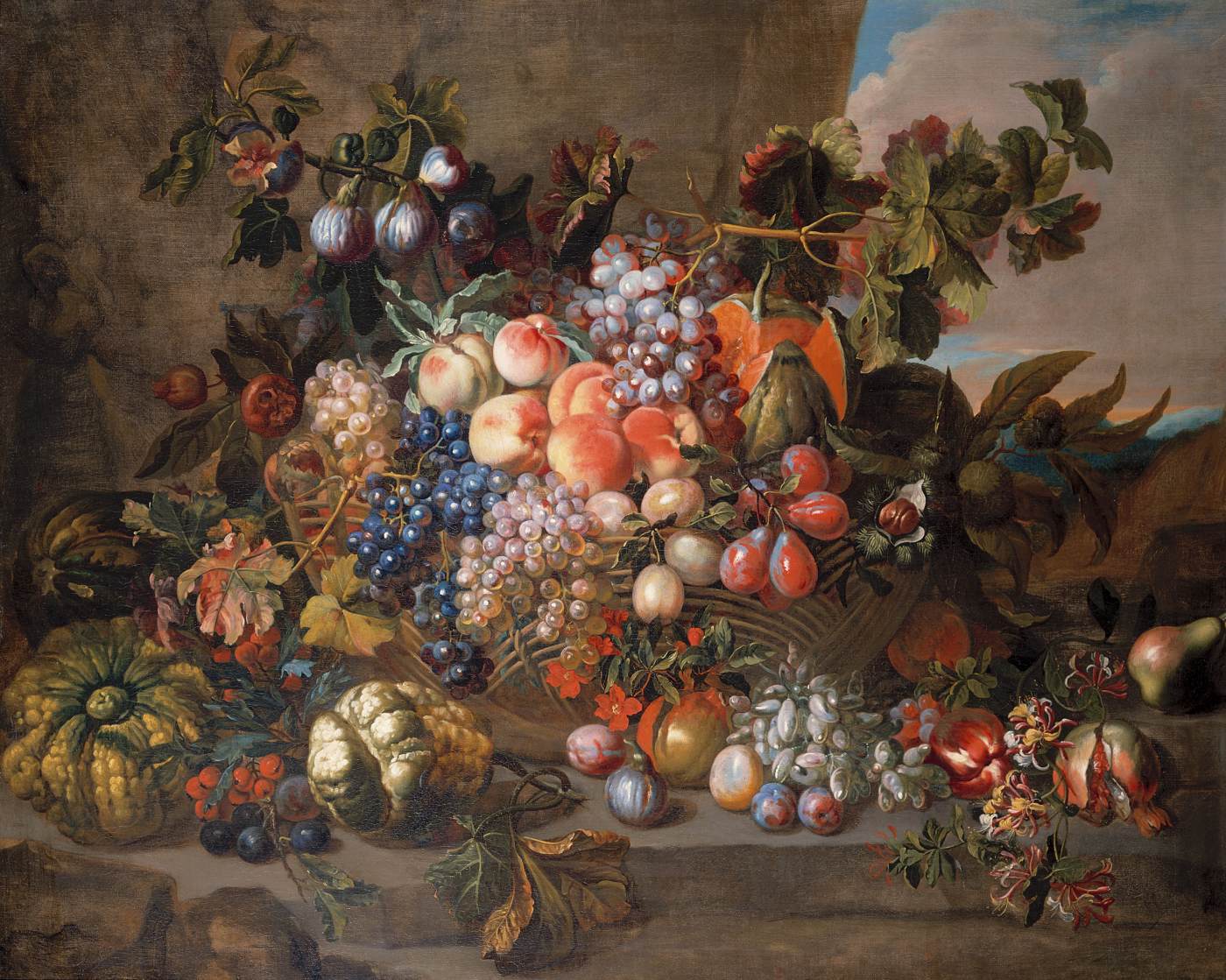 Still-Life with Fruit, vintage artwork by Pieter Casteels, 12x8" (A4) Poster