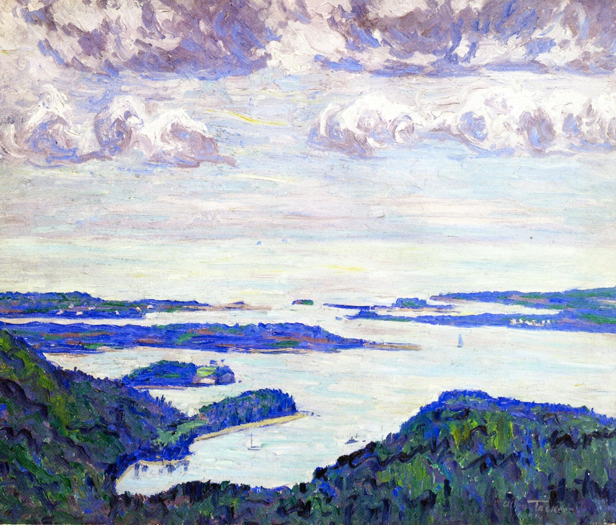 Mount Desert Island, Maine, vintage artwork by Allen Tucker, 12x8" (A4) Poster