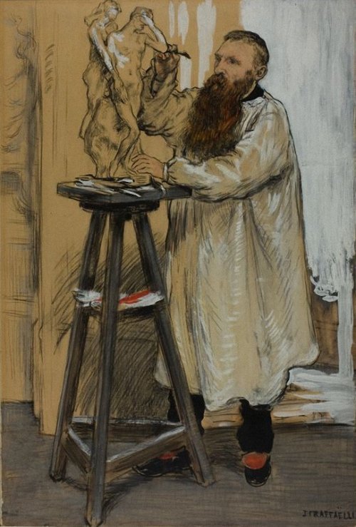 ptor Auguste Rodin in his Studio by Jean-Franaois Raffaëlli,A3(16x12")Poster