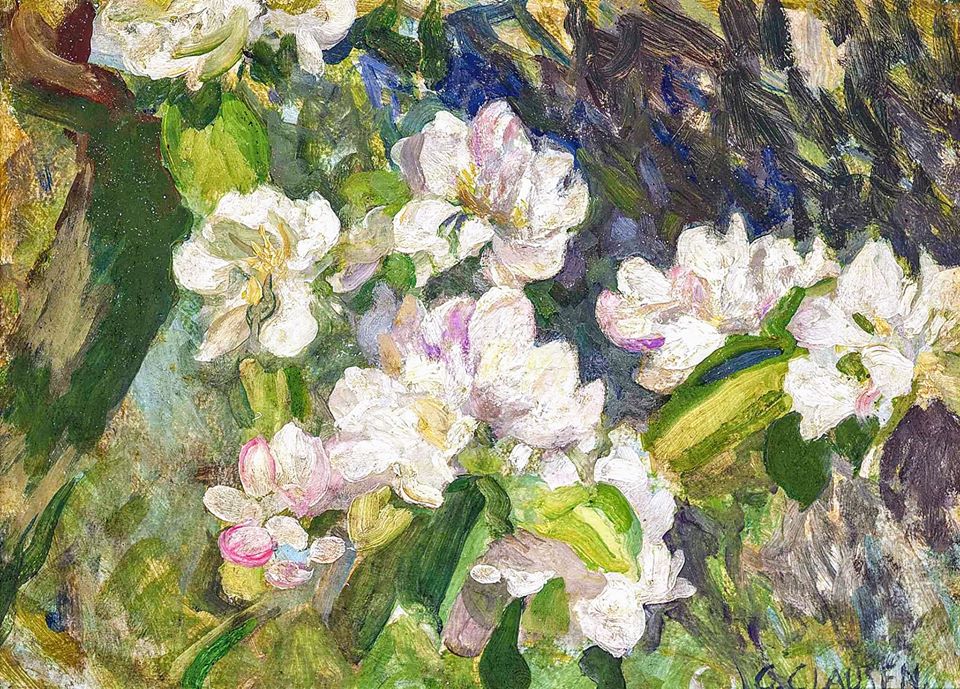 Apple blossom, vintage artwork by Sir George Clausen, R.A., R.W.S., R.I., 12x8" (A4) Poster