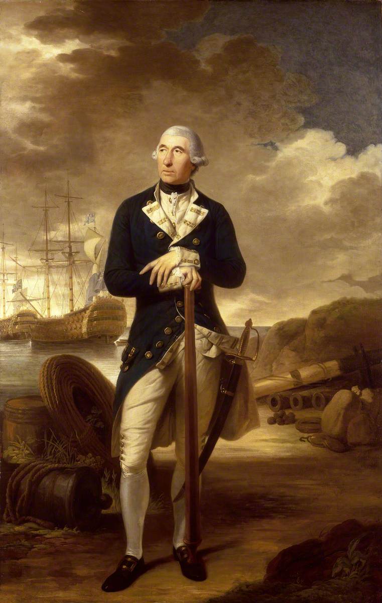 Rear-Admiral Richard Kempenfelt (1718–1782), vintage artwork by Tilly Kettle, 12x8" (A4) Poster