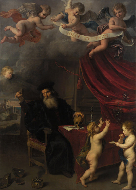 Allegory of Transience, vintage artwork by Jan van den Hoecke, 12x8" (A4) Poster