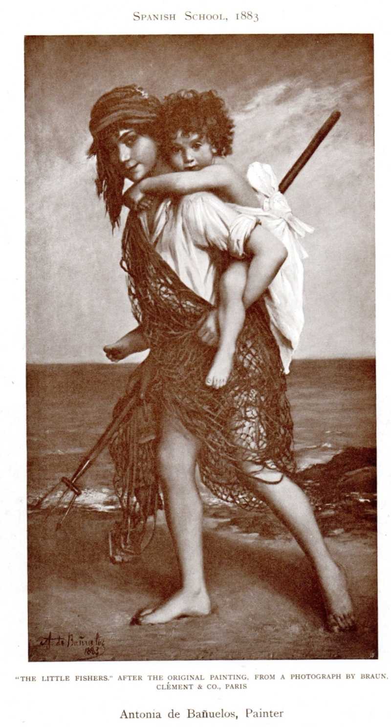 The Little Fishers, vintage artwork by Antonia de Banuelos-Thorndike, 12x8" (A4) Poster