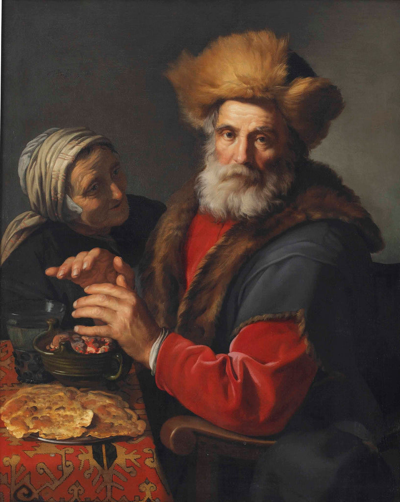An Allegory of Winter, vintage artwork by Hendrick Bloemaert, 12x8" (A4) Poster