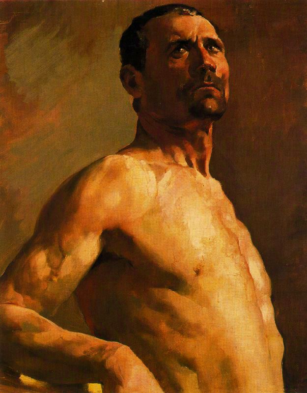 Bust of a Naked Man by Adolfo Lozano Sidro,16x12(A3) Poster