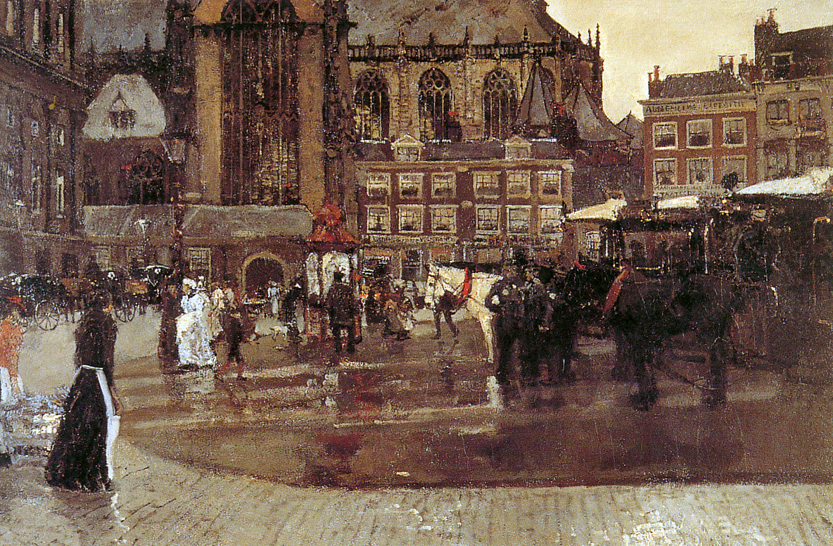The Dam, vintage artwork by George Hendrik Breitner, 12x8" (A4) Poster