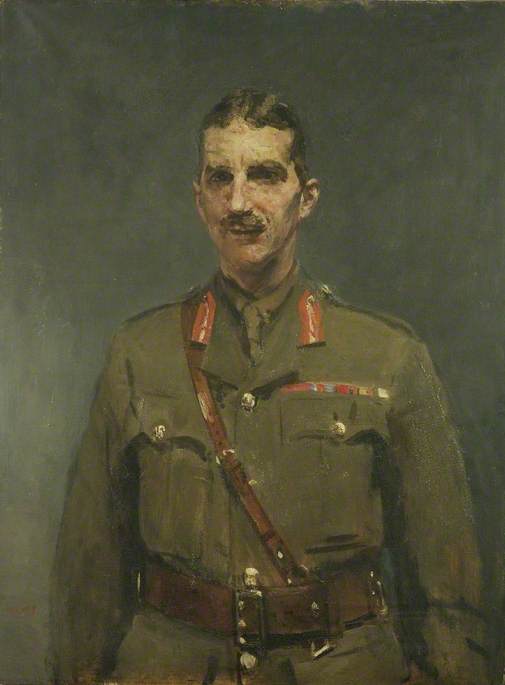 Brigadier General A. R. H. Hutchinson, vintage artwork by Ambrose McEvoy, 12x8" (A4) Poster