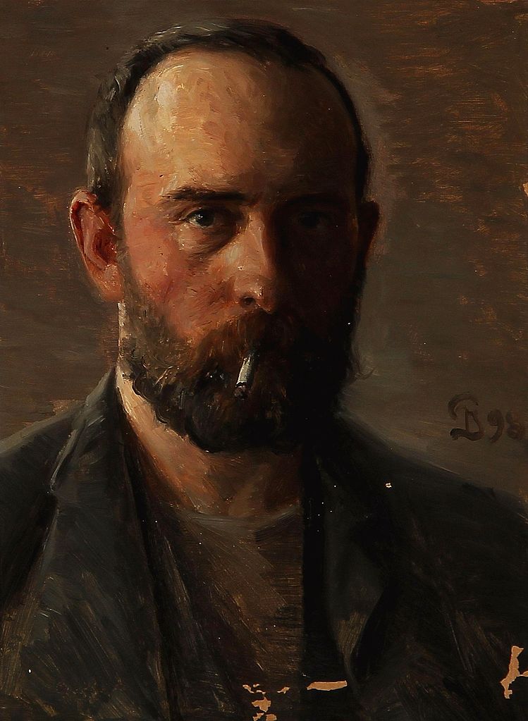 Self-Portrait with a Cigarettte by Peter Ilsted,A3(16x12")Poster