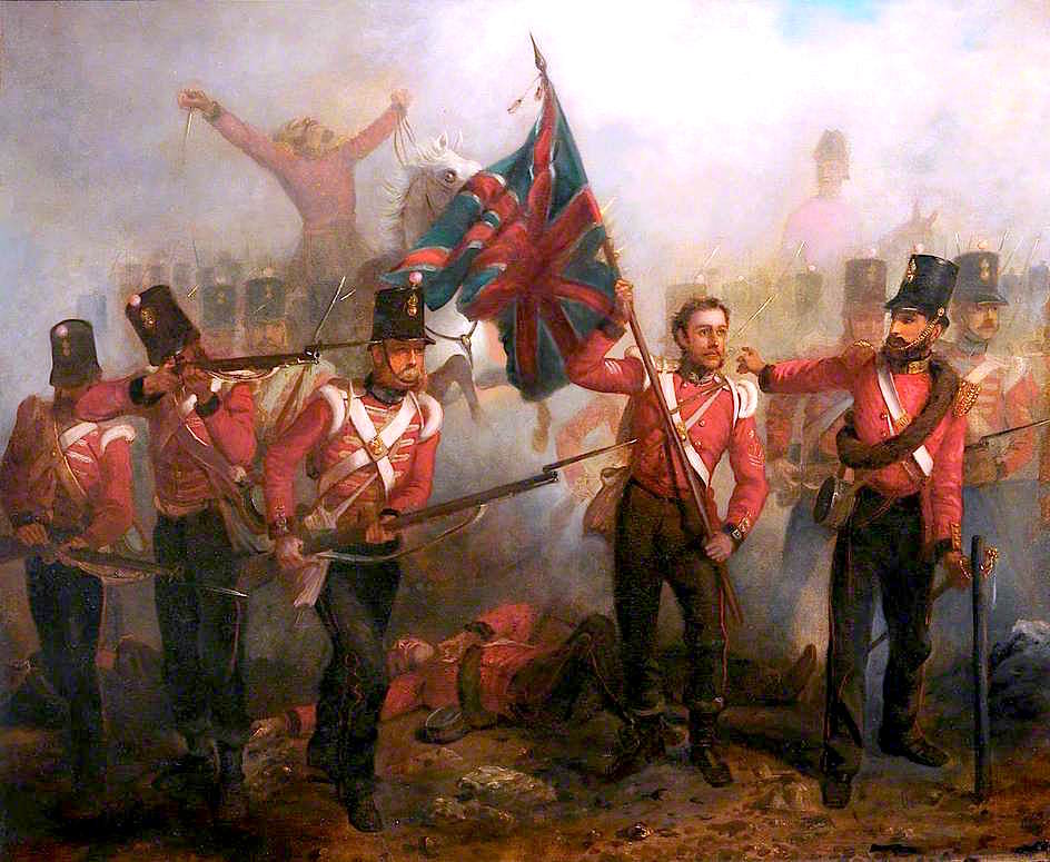 Sergeant Luke O'Connor Winning His VC at the Battle of the Alma, 20th September 1854, vintage artwork by Louis William Desanges, A3 (16x12") Poster Print
