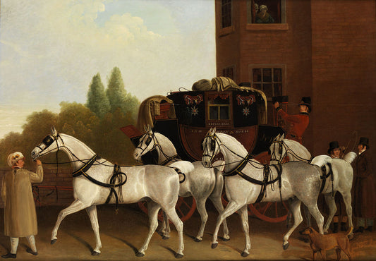 Edinburgh and London Royal Mail, vintage artwork by Jacques-Laurent Agasse, 12x8" (A4) Poster