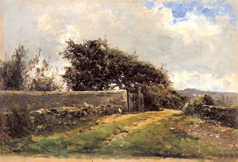 Paisaje, vintage artwork by Carlos de Haes, 12x8" (A4) Poster