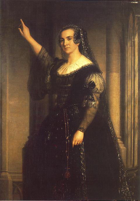 Mrs. Schodel in the Role of Elisabeth Szilágyi, vintage artwork by Miklós Barabás, A3 (16x12") Poster Print