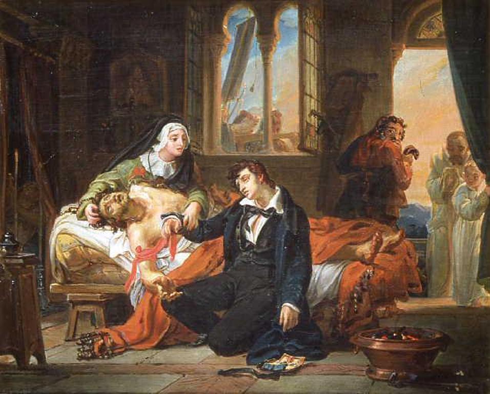 The Dedication of the Young Mazet, vintage artwork by Auguste Jean Baptiste Vinchon, 12x8" (A4) Poster