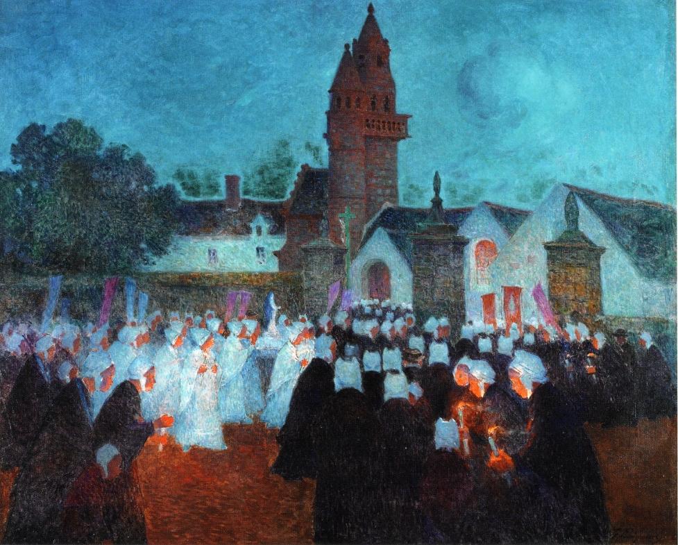 Procession at Nenvic by Ferdinand du Puigaudeau,A3(16x12")Poster