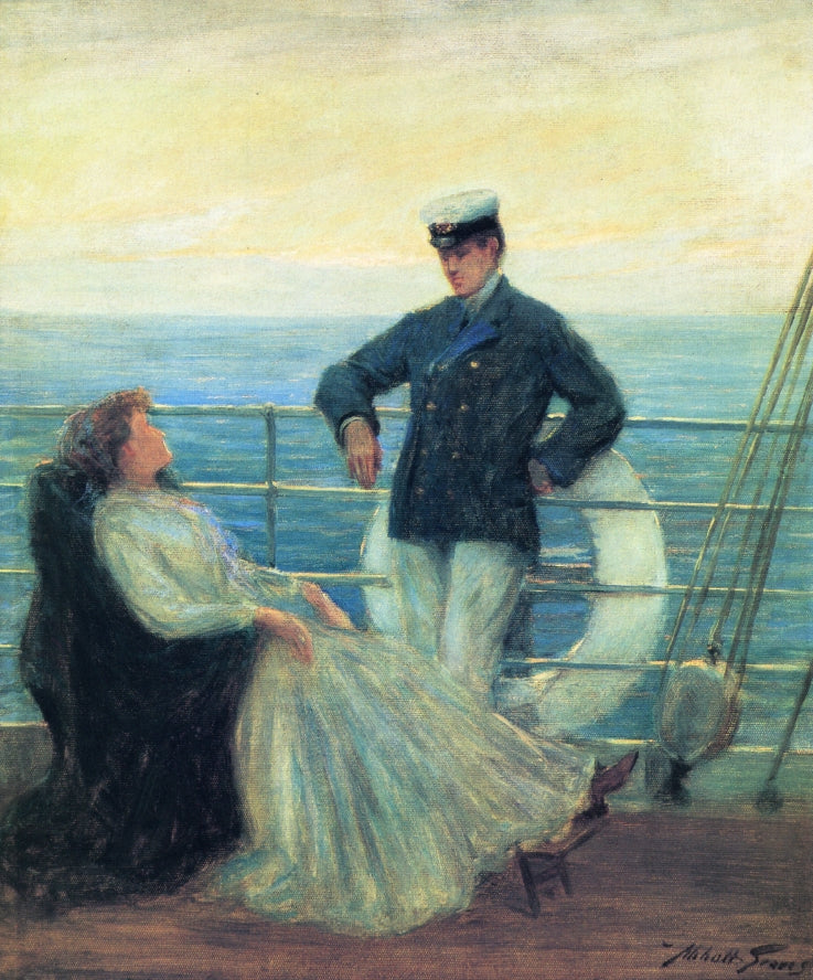 Flirtation, vintage artwork by Abbott Fuller Graves, 12x8" (A4) Poster