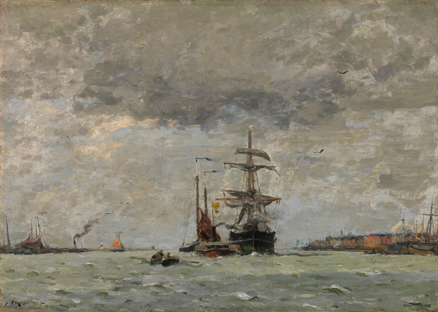 Entrance to the Harbor, vintage artwork by Henry Ward Ranger, 12x8" (A4) Poster