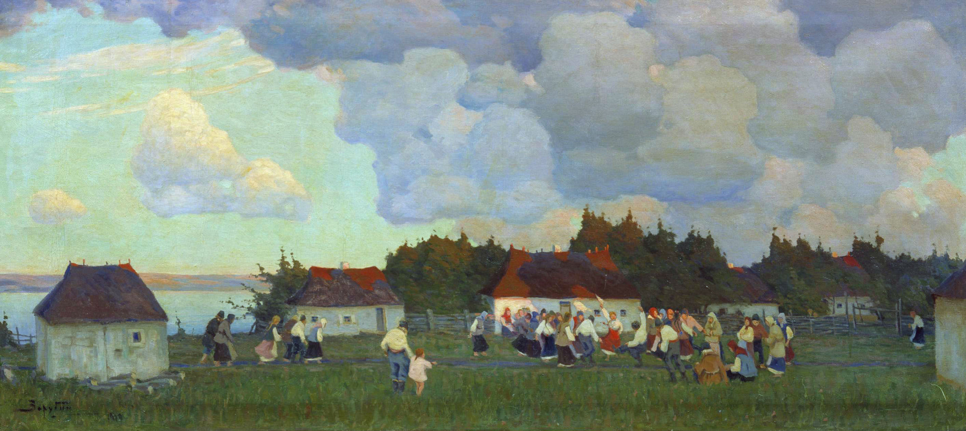 Dance on the Dnieper by Viktor Ivanovich Zarubin,A3(16x12")Poster
