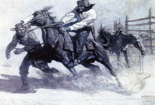 Pony Express by Newell Convers (N.C.) Wyeth,16x12(A3) Poster