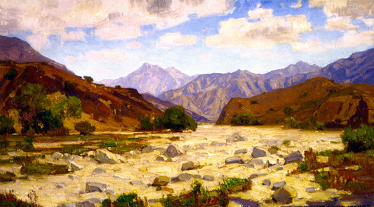 Big Tujunga Wash, vintage artwork by William Wendt, 12x8" (A4) Poster