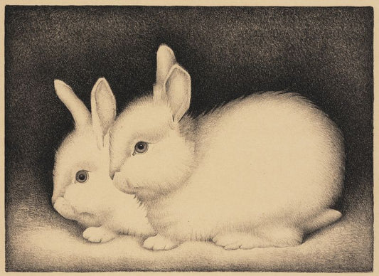 Two Rabbits by Jan Mankes,16x12(A3) Poster