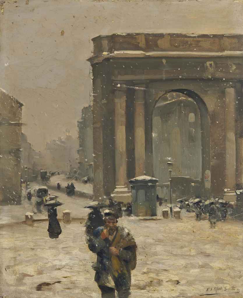 Brouillard à Bordeaux, vintage artwork by Alfred Smith, 12x8" (A4) Poster