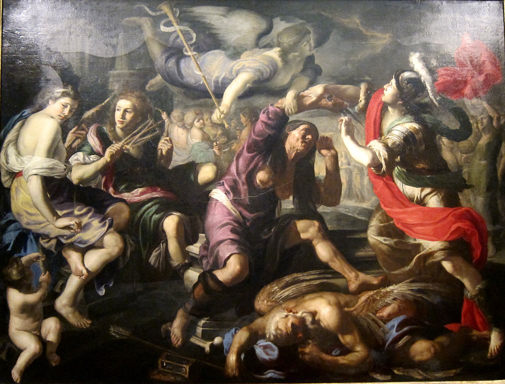 Alexander the Great and the Fates, vintage artwork by Bernardino Mei, 12x8" (A4) Poster