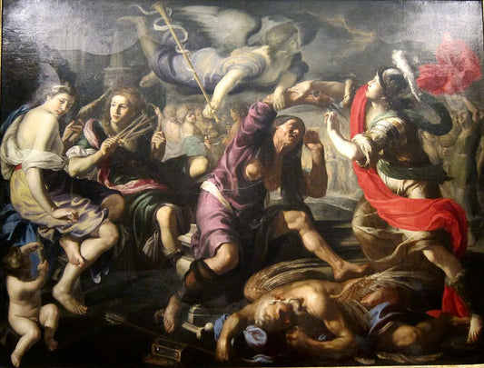 Alexander the Great and the Fates, vintage artwork by Bernardino Mei, 12x8" (A4) Poster