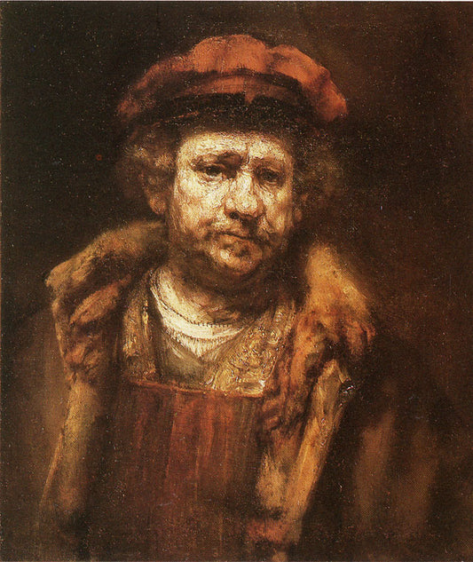 Bust of Rembrandt (workshop), vintage artwork by Workshop of Rembrandt van Rijn, 12x8" (A4) Poster