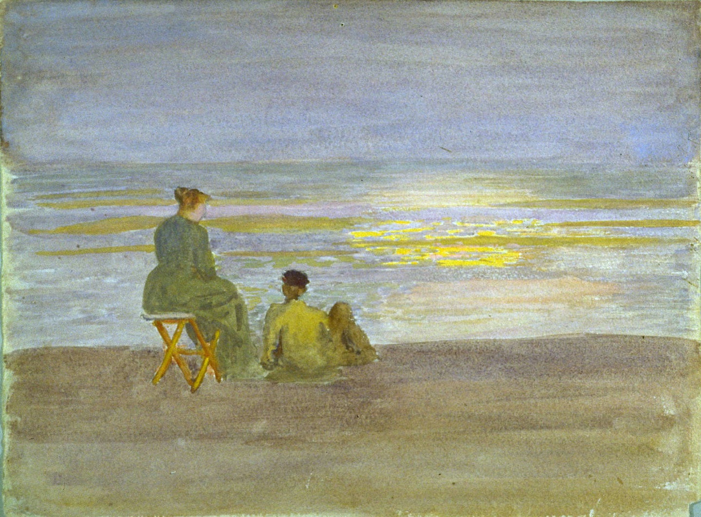 Man and Woman on the Beach by Thomas P. Anshutz,A3(16x12")Poster