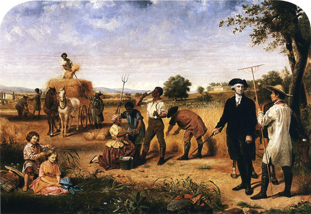 Washington as a Farmer at Mount Vernon, vintage artwork by Junius Brutus Stearns, A3 (16x12") Poster Print