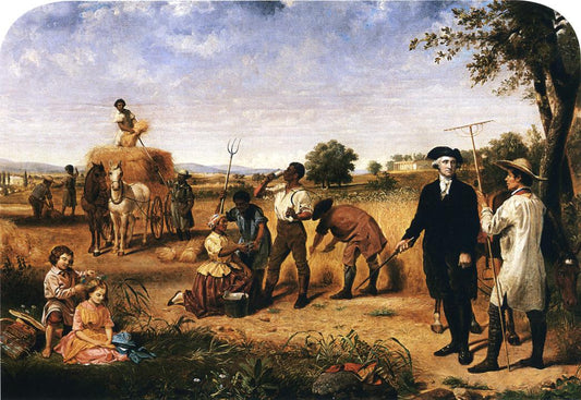 Washington as a Farmer at Mount Vernon, vintage artwork by Junius Brutus Stearns, A3 (16x12") Poster Print