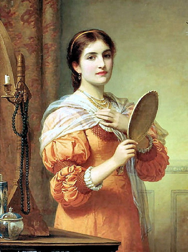 A Fair Reflection, vintage artwork by Charles Edward Perugini, 12x8" (A4) Poster