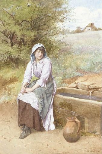 Thoughts by  the Wayside, vintage artwork by Charles Edward Wilson, 12x8" (A4) Poster