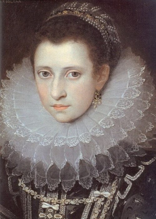 Portrait of an Italian Lady, vintage artwork by Frans Pourbus the Younger, 12x8" (A4) Poster
