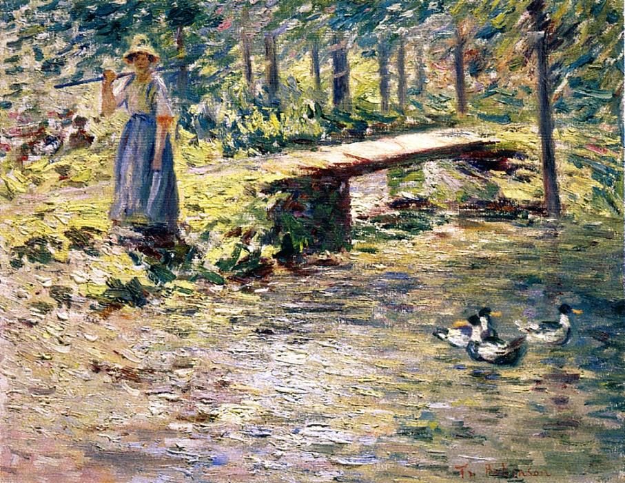 By the Brook by Theodore Robinson,A3(16x12")Poster