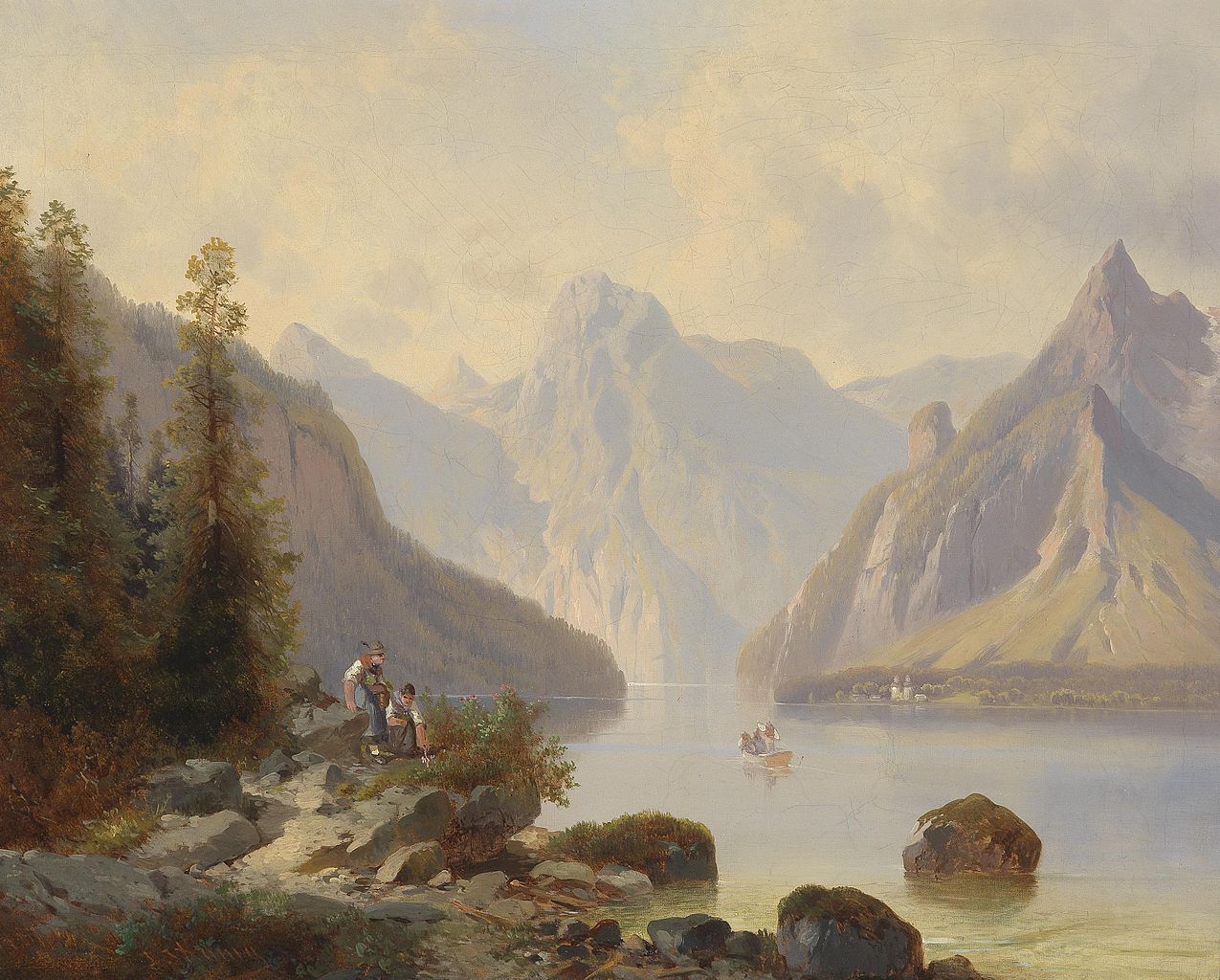 View of Königssee, vintage artwork by Josef Thoma, 12x8" (A4) Poster
