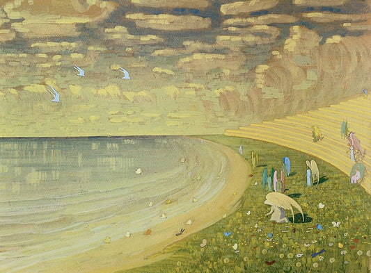 Angels (Paradise), vintage artwork by Mikalojus Ciurlionis, 12x8" (A4) Poster
