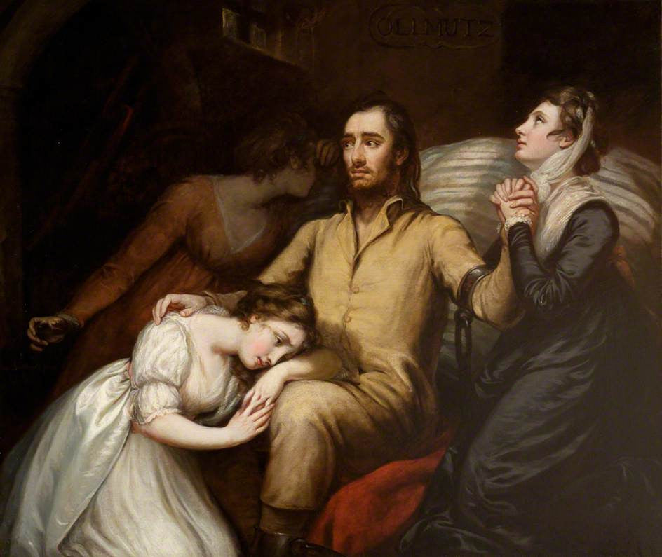 Lafayette in the Dungeon of Olmütz, vintage artwork by James Northcote, 12x8" (A4) Poster
