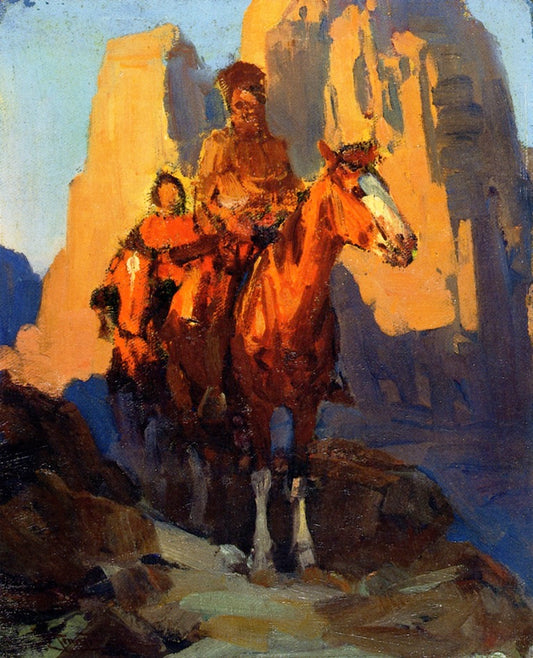 Mountain Pass, vintage artwork by Frank Tenney Johnson, 12x8" (A4) Poster