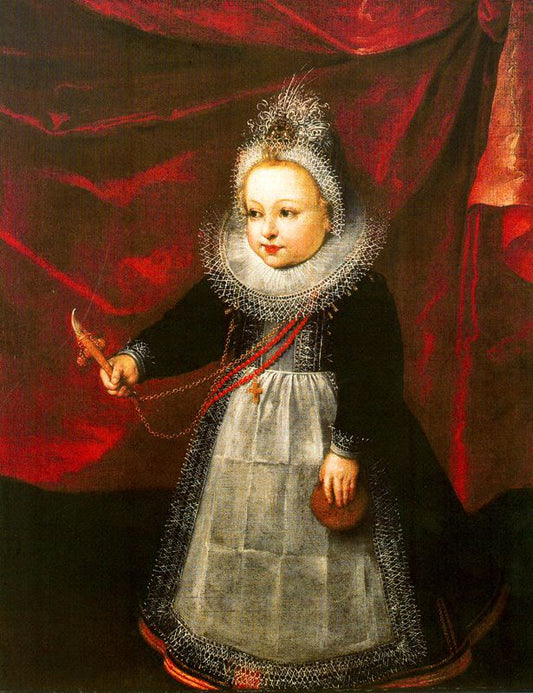 Portrait of a Princess, vintage artwork by Frans Pourbus the Younger, 12x8" (A4) Poster