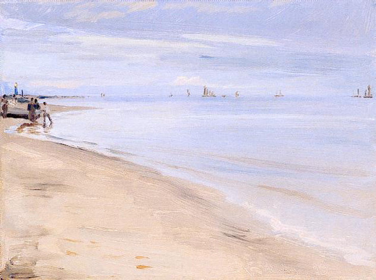 Beach at Skagen, vintage artwork by Peder Severin Kroyer, 12x8" (A4) Poster