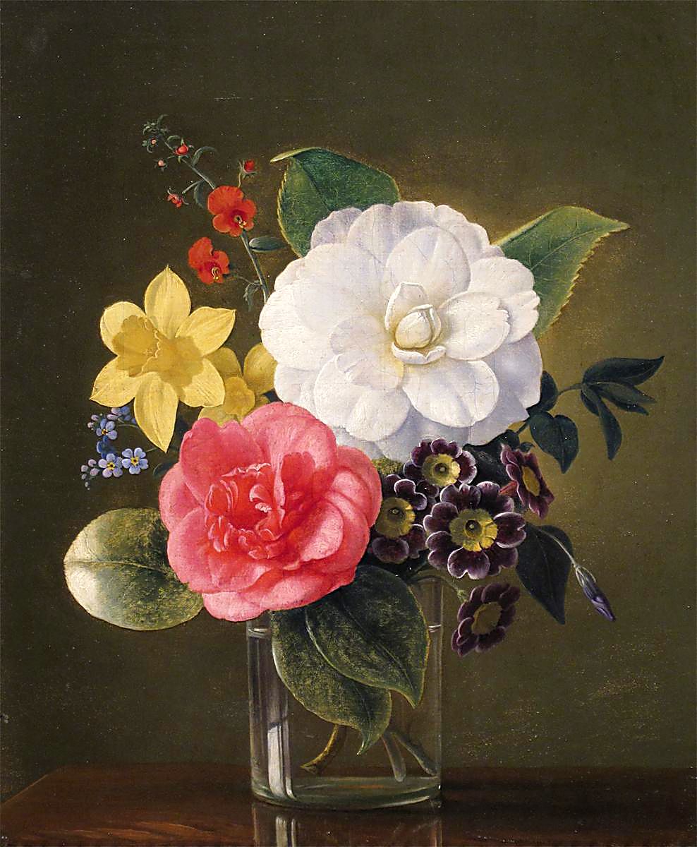 Still life with Flowers, vintage artwork by Joseph Schuster, A3 (16x12") Poster Print