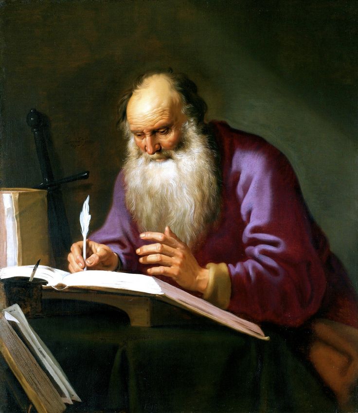 Saint Paul the Hermit, vintage artwork by Lambert Jacobsz, 12x8" (A4) Poster