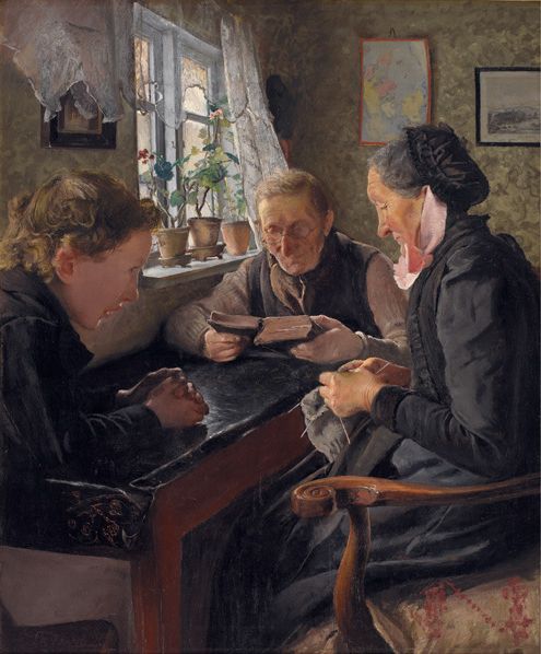 g his Grandparents on Sunday by Lauritz Andersen (L.A.) Ring,A3(16x12")Poster